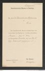 k.k. naturhistorisches Hofmuseum, Intendanzakten 1885-1896 (Hauer), Aktenzahl Z.259/1891, Seite 1